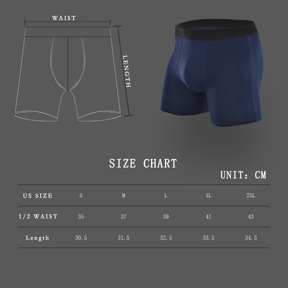 Custom Logo Cotton Men Underwear Plus Size  Breathable Boxer Briefs