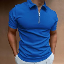 Wholesales Slim Fit Golf Polo Shirts With Zipper Polo Shirts Custom Logo Printed Men Polo Shirts