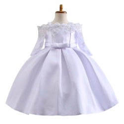 Hot Sale Kid Clothing Girl Princess Dress Kids Shoulder Lace Half Sleeve Ball Gown Flower Girls Dress Patterns