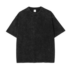 High Quality 100 Cotton Acid Wash 250Gsm Heavyweight Vintage Men T Shirt Custom Blank Vintage T Shirt