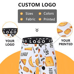 custom logo design service man boxer briefs soild underwear for men