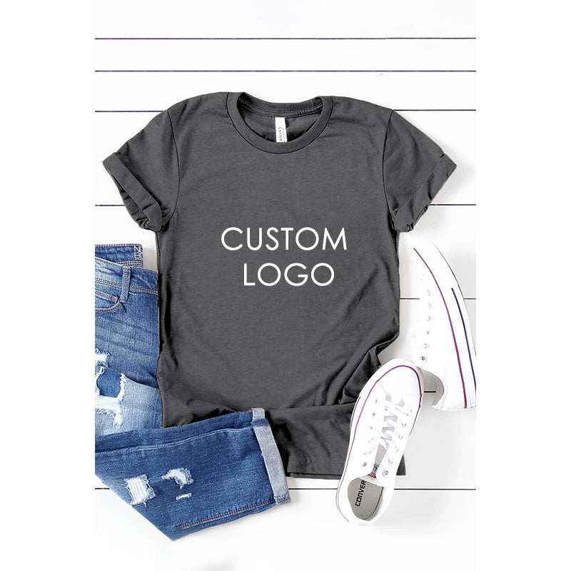 Label Private Customize Printed Logo O-Neck Breathable Women Custom T Shirt Printing Blank T-shirt