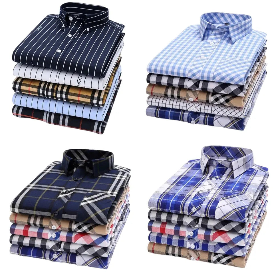 COOFANDY Men's Plaid Dress Shirts Classic Fit Long Sleeve Button Down Shirts Fashion Casual Shirts with Pockets