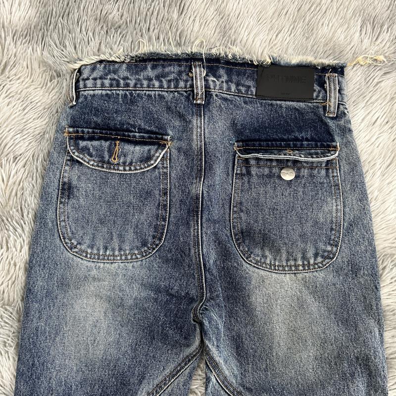 DENIMGUYS fashion denim streetwear jeans custom waist ripped distressed men flared jeans pants