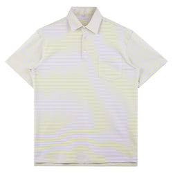 2023 Summer 100% cotton soft loose elastic short sleeve stripe polo t shirt for men