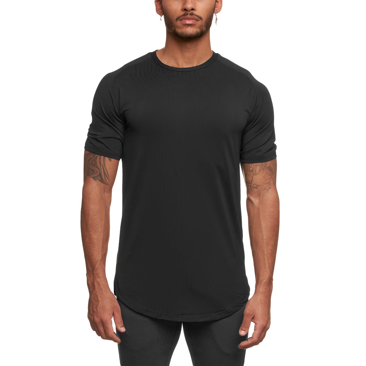 US Size Custom Blank Ultra Soft Polyester Spandex Quick Dry Short Sleeve Plain T Shirt Men's Sport T-shirts