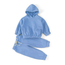 Wholesale Kids Boys 2 Piece Fleece Sweatshirt Girls Sweatsuit hoodies set Children Tracksuit Jogger Set