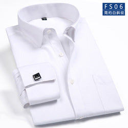 MS-P78 French White Shirt Men's Long Sleeve Overseas Shirt Groom Dress Cotton Slim Shirt