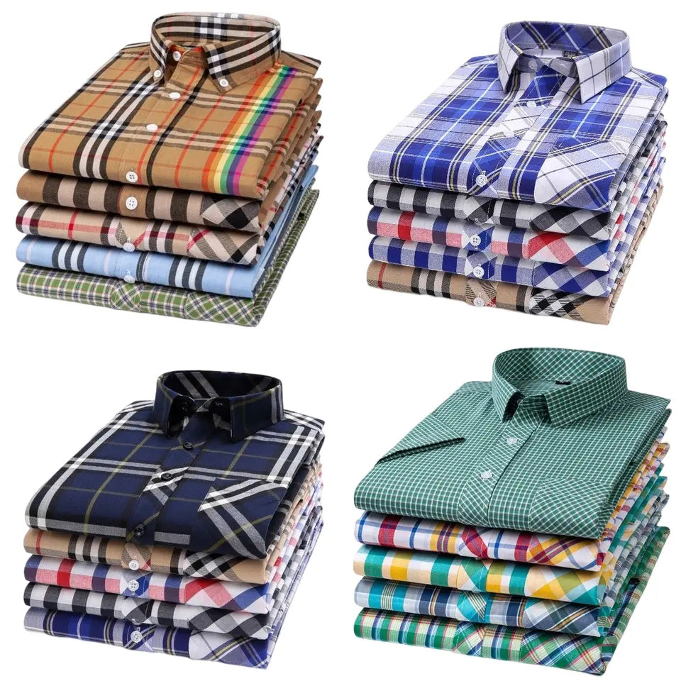 COOFANDY Men's Plaid Dress Shirts Classic Fit Long Sleeve Button Down Shirts Fashion Casual Shirts with Pockets