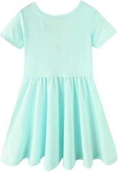 Toddler Girl Buttery Soft Bamboo Short Sleeve Kids Dresses Twirl Dress