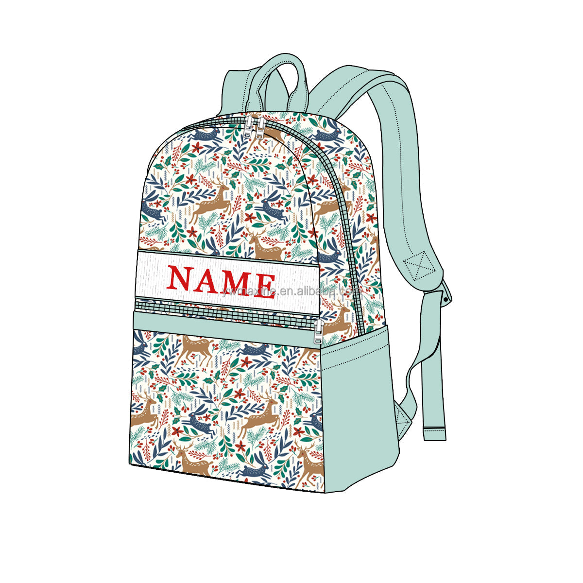 High Quality Children Clothes Boutique Name Embroidery Baby Smocked Girl Dresses Sets with School Backpack