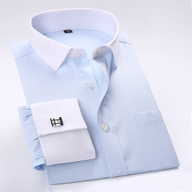 New TC 35% Cotton/ 65% Polyester French Cuff Men's Dress Shirt Warriors Shirts For Men