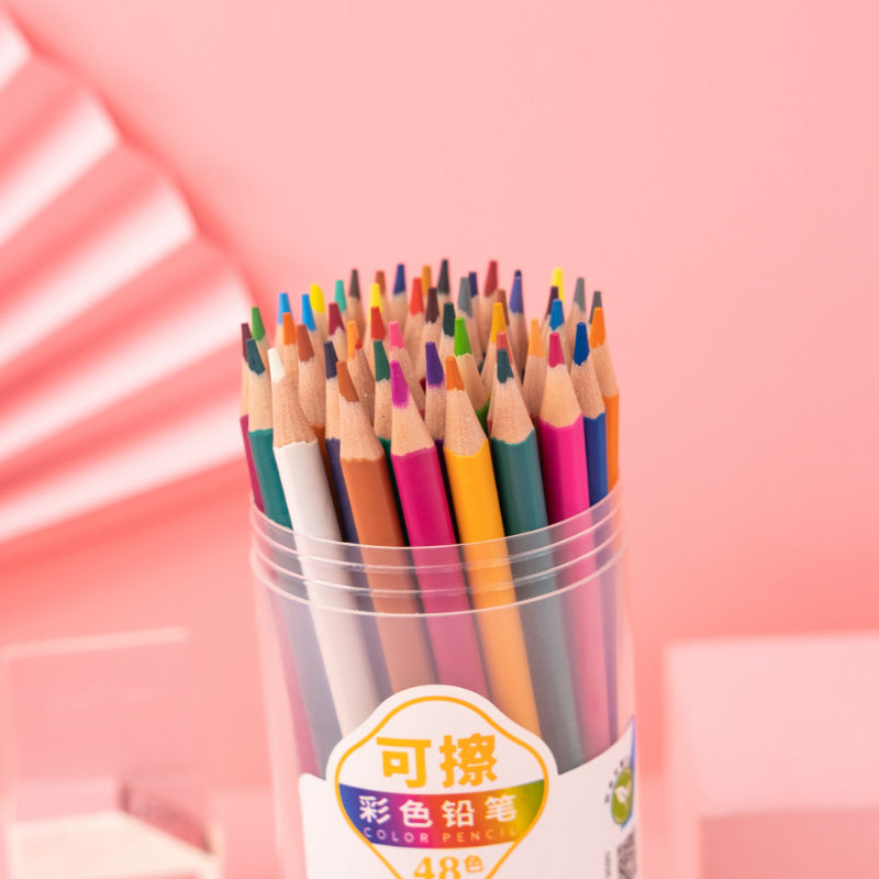 Custom Drawing Plastic Color Pencil Set School Student Professional Stationery Erasable Colored Pencils