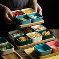 High Quality Ceramic Matte Square Sauce Dish Restaurant Hotel Small Snack Serving Bowl Set
