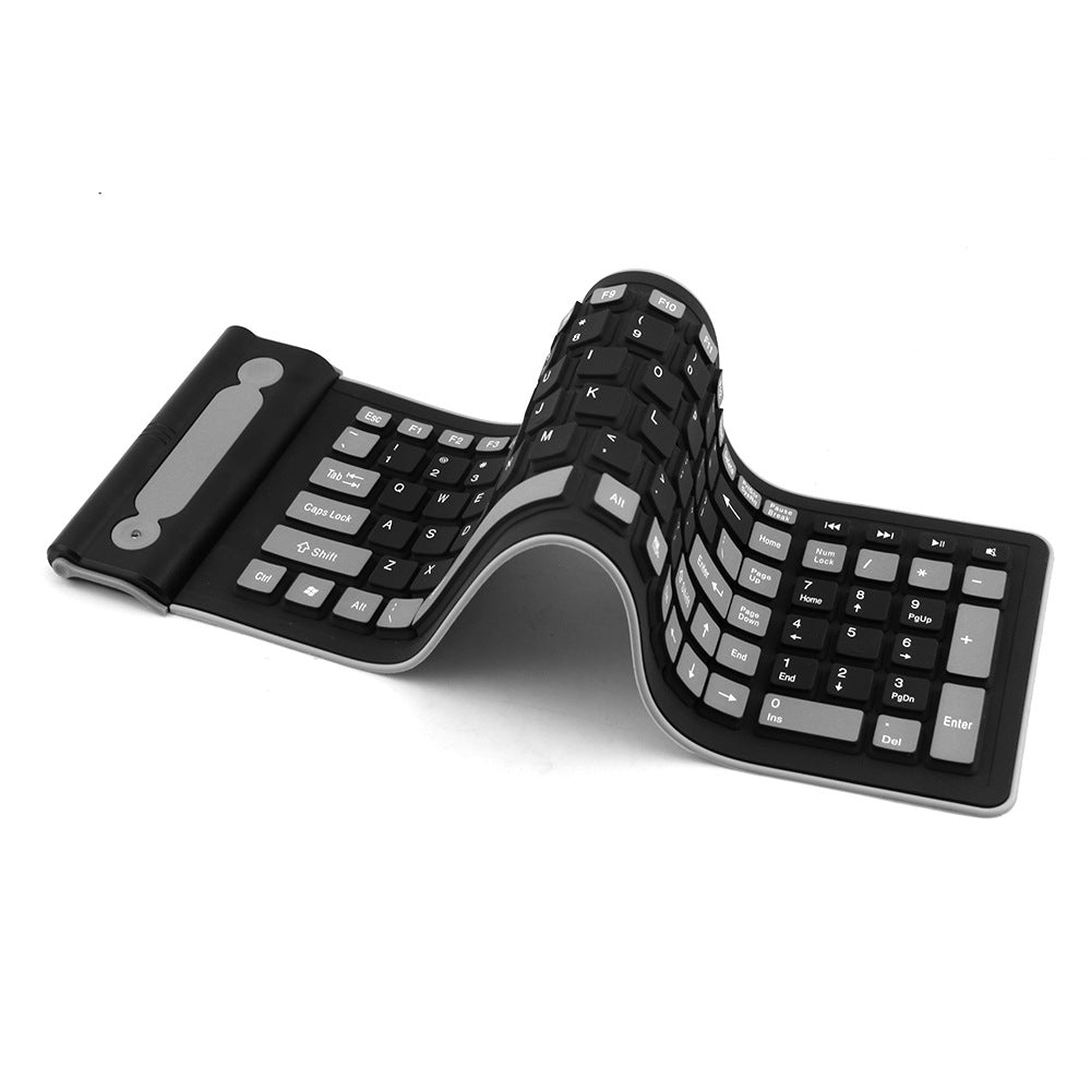 Foldable Portable Waterproof Usb Wireless Keyboard Silicone Keyboard Desktop Home Computer Office Travel Lightweight Keyboard