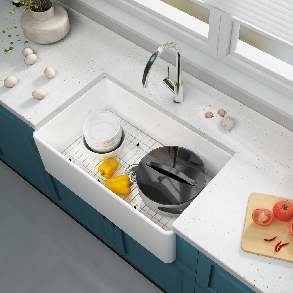Multi-style ceramic kitchen sink single bowl fireclay farmhouse sink custom sink kitchen