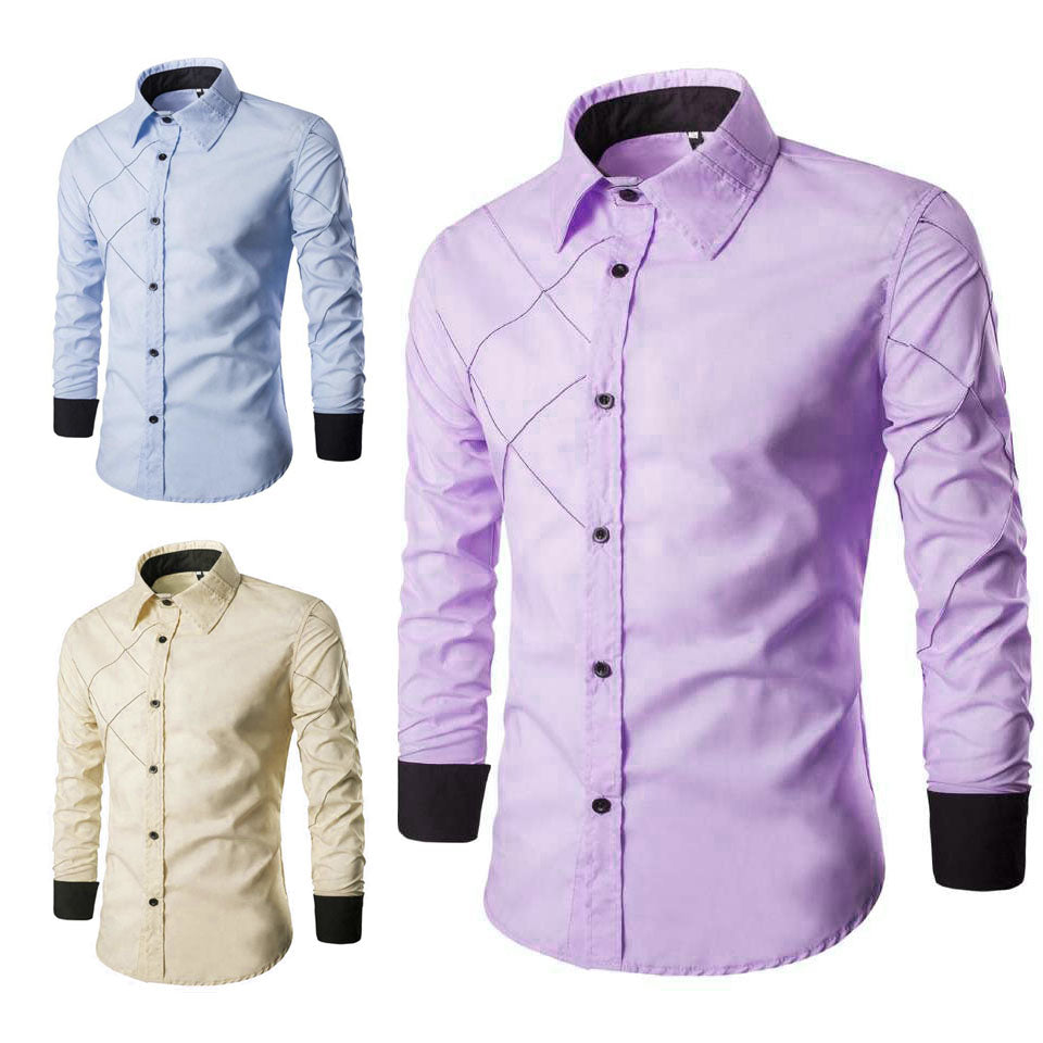 Custom Wholesale Different Colors Polyester or 100% Cotton Mens Formal Long Sleeve Pain Solid Casual Business Dress Shirts