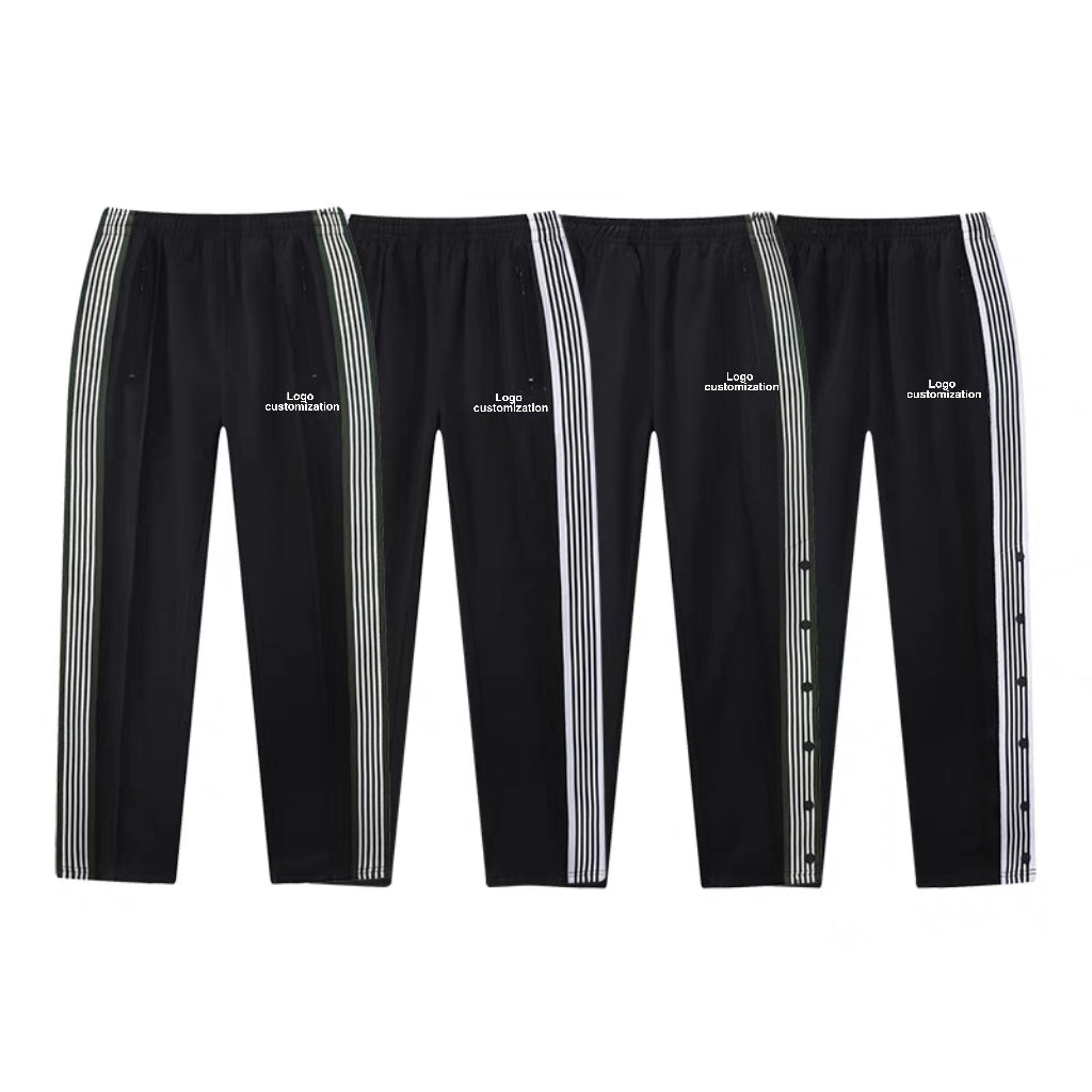 new arrival  polyester trousers men Embroidered Butterfly needles track pants webbing track suits for men oversized pants men