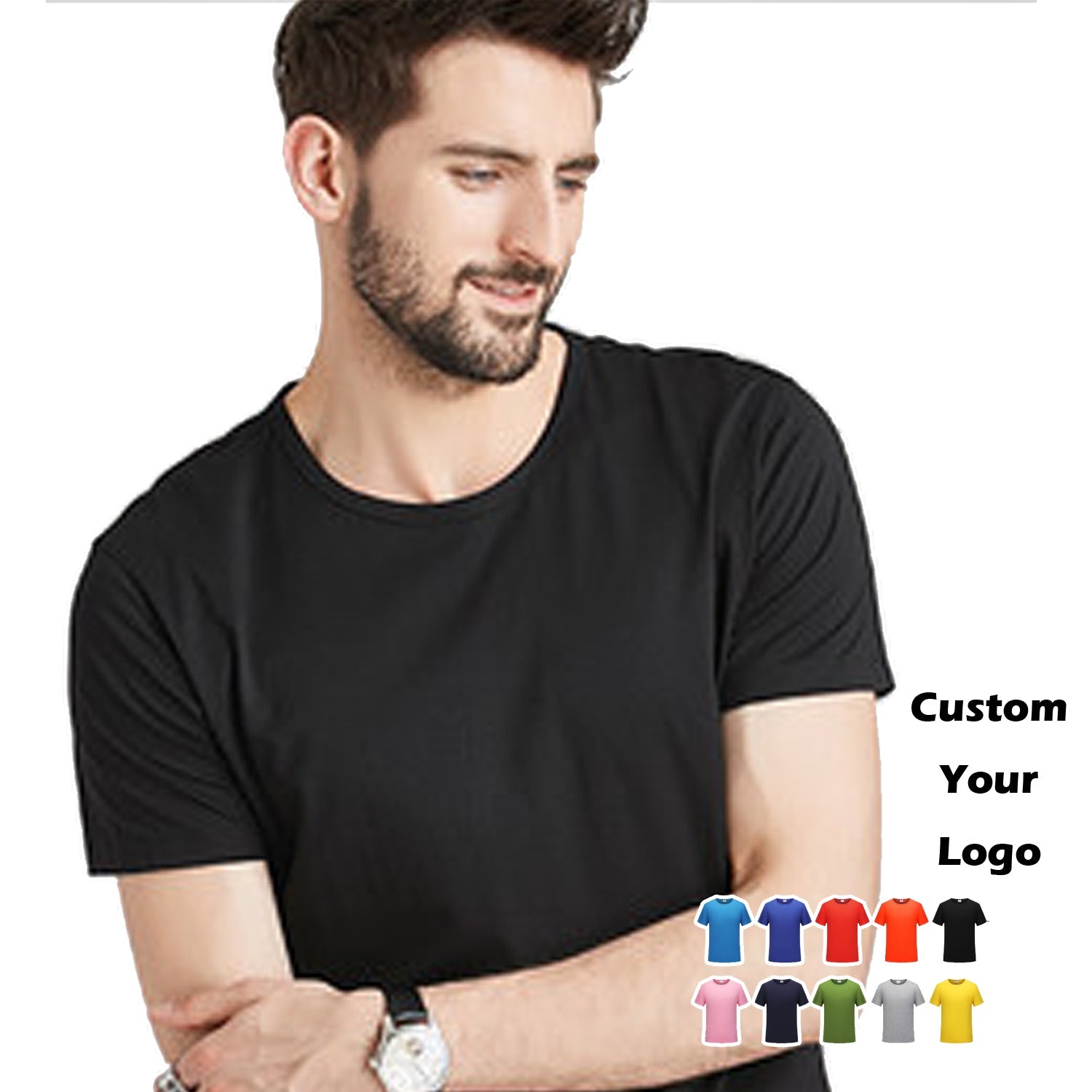 OEM printed unisex polyester t-shirts plain white tee shirts 100% cotton tshirts custom printing logo black mens t shirt for men