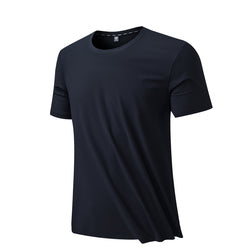 New Style Cooling Fabric Round-Neck Shirt Knitted Gym Wear T-Shirt Quick Dry Plain Men T-Shirts