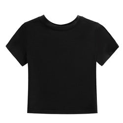 Custom blank plain cropped Logo tee Cotton women's t-shirts Fitness Fit T Shirts Ladies bodycon Crop Tops tshirt for women