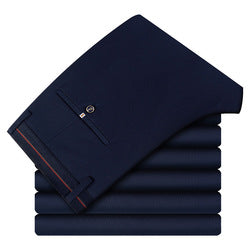 Men's High Elastic Casual Slim Pants Men's Lightweight Pants Trousers Business Formal Men Suit Trousers