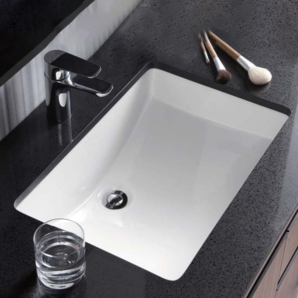 cupc modern rectangular white glossy cheap basin toilet ceramic undermount sink under counter bathroom basin sink