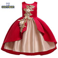 High Quality Layered Dress Kids Princess Printed Flower Christmas Evening Girls Party Dresses