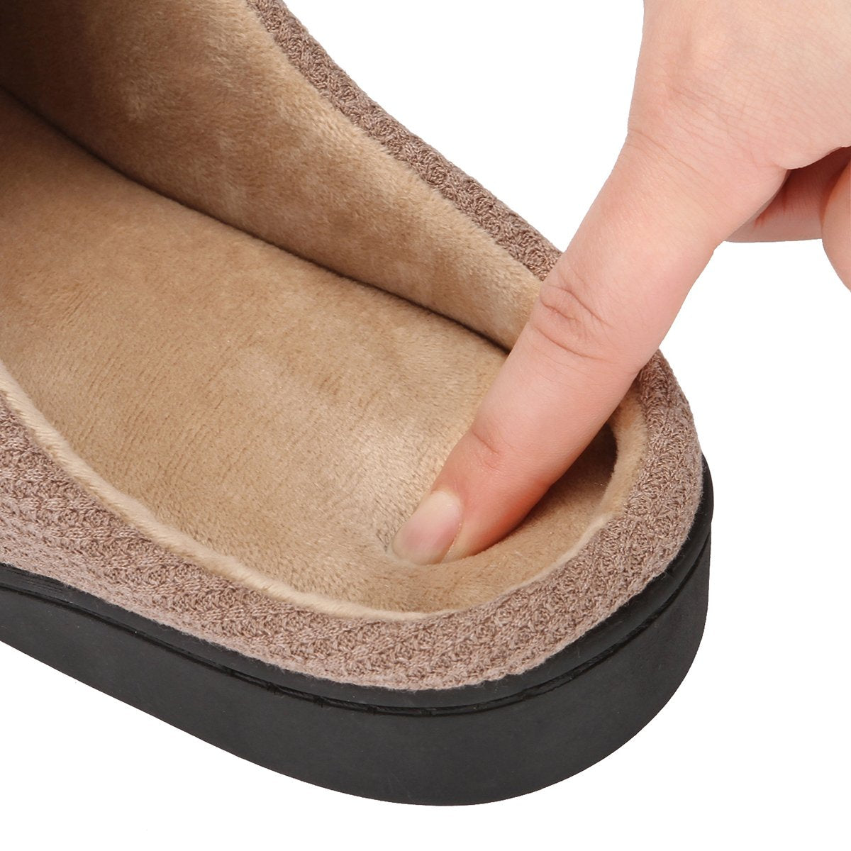 high quality memory foam two tone coral fleece lined clog scuff house shoes indoor outdoor winter shoes women men slippers