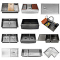 Wholesale price kitchen cabinet metal stainless steel single bowl wash hand sink or double sinks with accessories and faucet