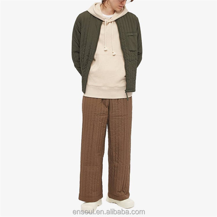 OEM high quality custom logo straight polyester brown casual pants for men