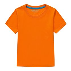 Wholesale Short Sleeve Solid Color Blank Shirts Child Kid Boys Girls Top Logo Custom Kids Cotton T Shirt