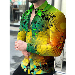 custom silk slim men tee dress shirts casual clothes long sleeve printing shirts for mens fashion shirts