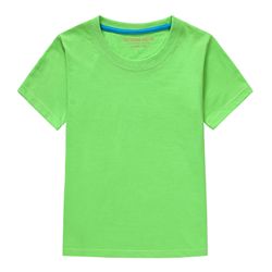 Wholesale Short Sleeve Solid Color Blank Shirts Child Kid Boys Girls Top Logo Custom Kids Cotton T Shirt