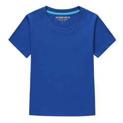 Wholesale Short Sleeve Solid Color Blank Shirts Child Kid Boys Girls Top Logo Custom Kids Cotton T Shirt
