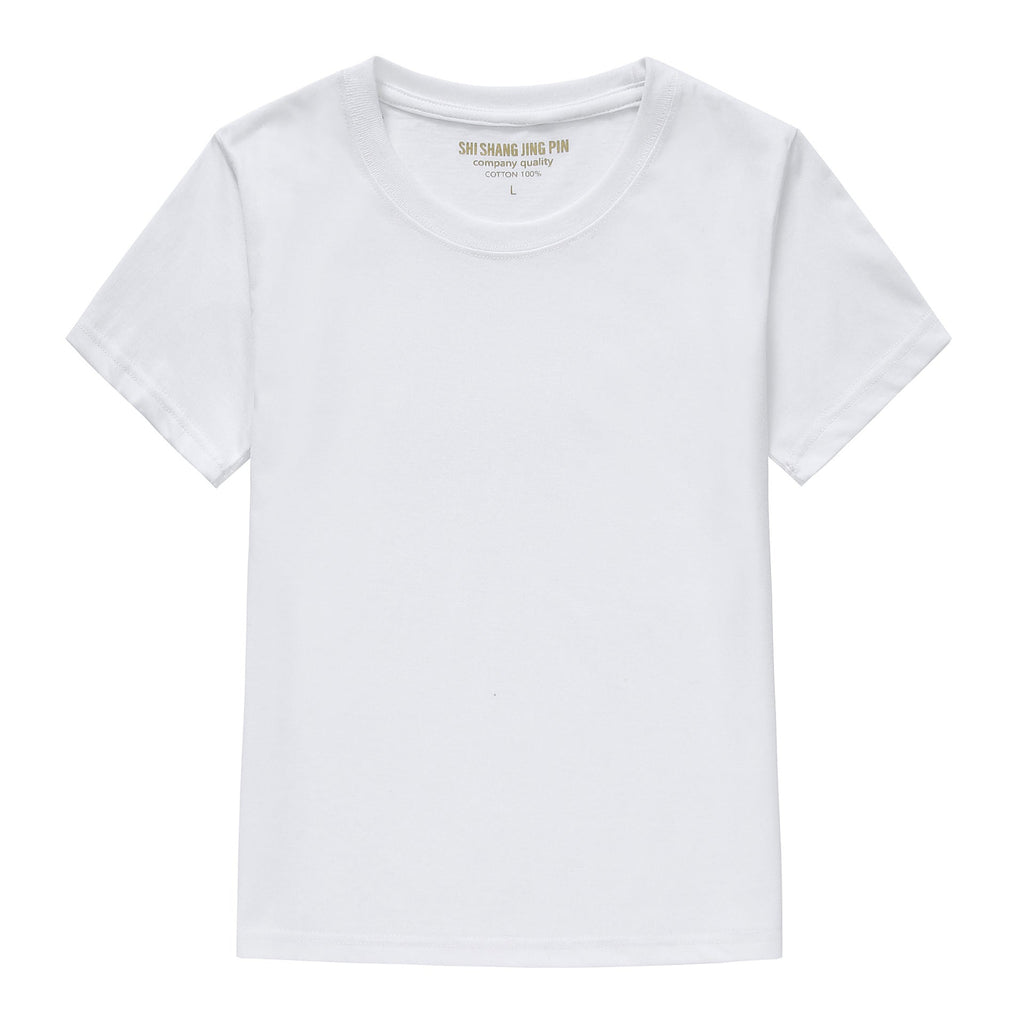Wholesale Short Sleeve Solid Color Blank Shirts Child Kid Boys Girls Top Logo Custom Kids Cotton T Shirt