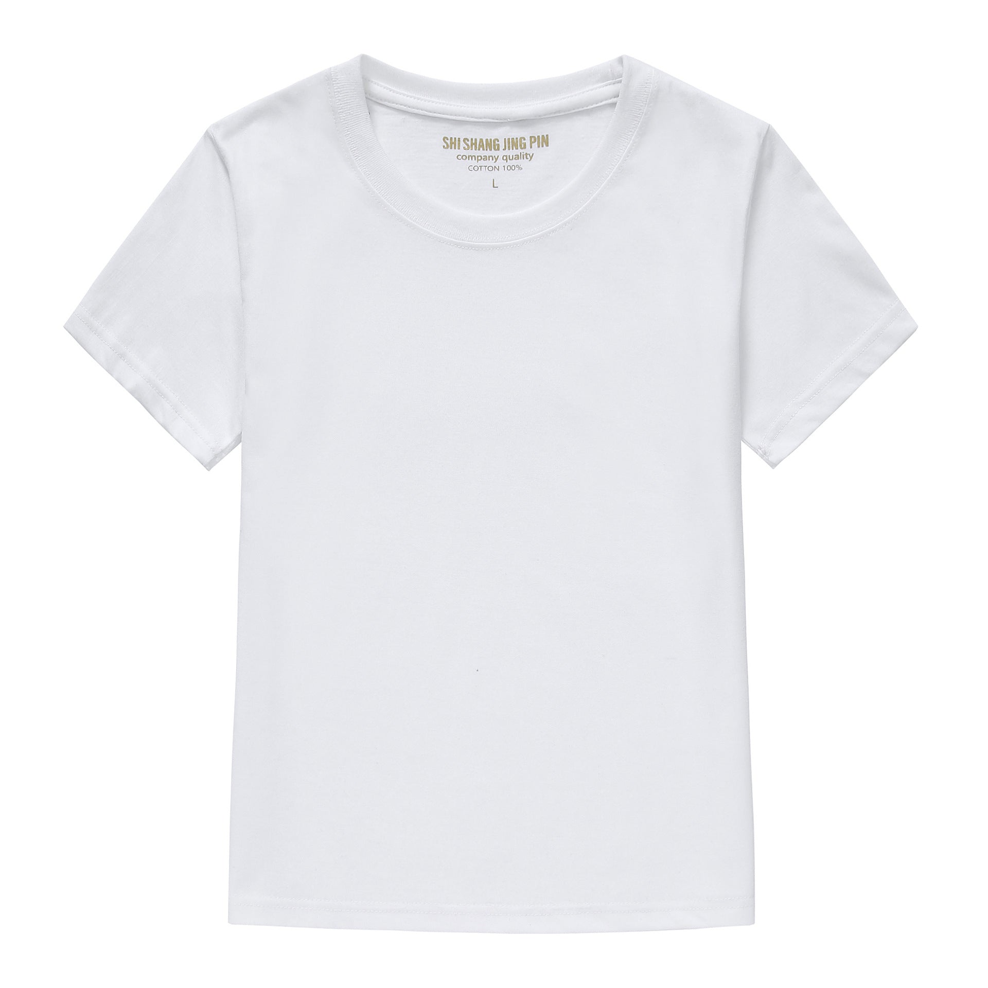 Wholesale Short Sleeve Solid Color Blank Shirts Child Kid Boys Girls Top Logo Custom Kids Cotton T Shirt
