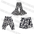 DH OEM pantalones de nina halloween skull toddler wide legging pants kids pants girls 9-10
