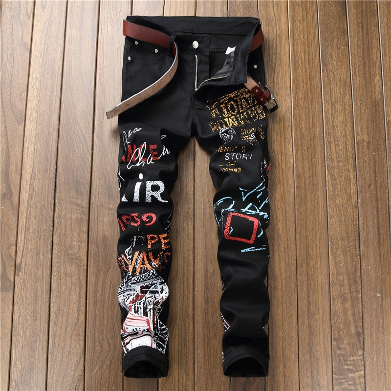 Best Quality Fashion Denim Garment Vintage Painted Jeans Custom Slim Denim Jeans Mens