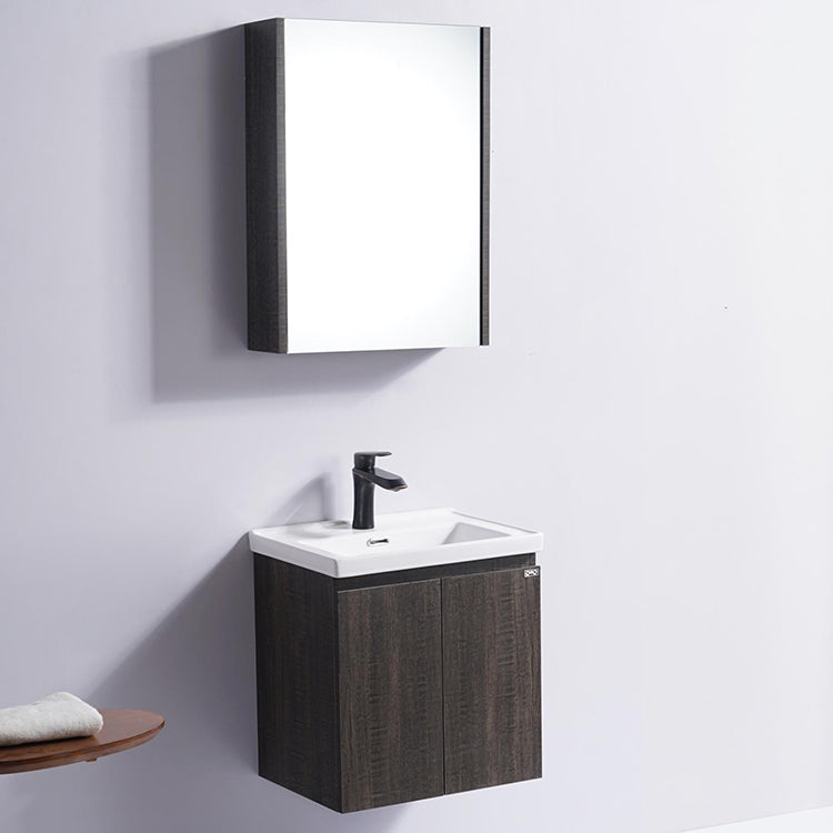 Luxury 14.5 inch PVC Bathroom Vanity Unit 5 Years Warranty Wall Mounted Bathroom Cabinet And Sink