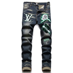 Best Quality Fashion Denim Garment Vintage Painted Jeans Custom Slim Denim Jeans Mens