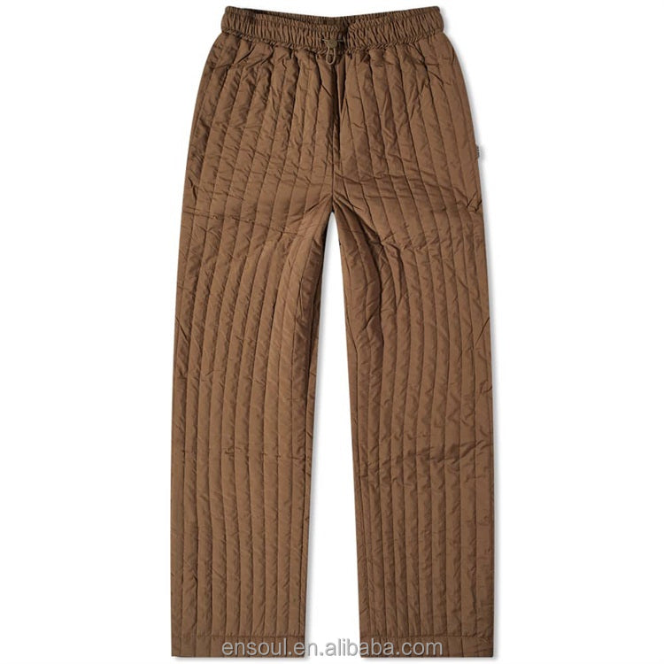 OEM high quality custom logo straight polyester brown casual pants for men