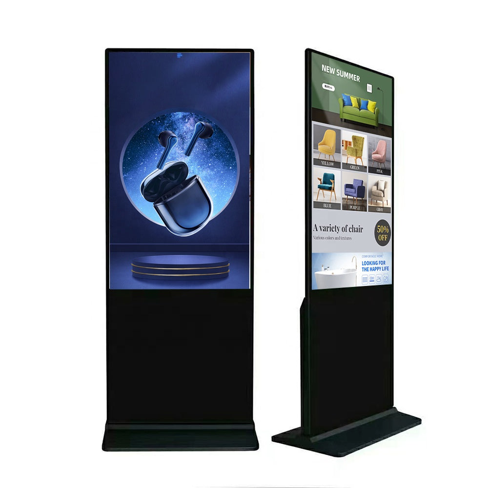 Vertical lcd screen standing poster display portable mobile digital wireless signage marketing advertising
