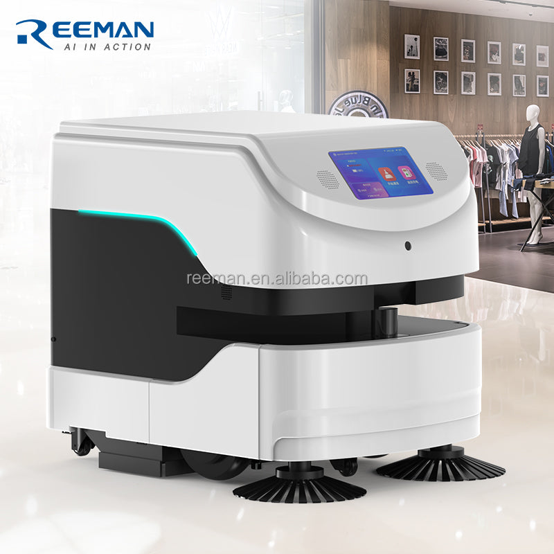 Reeman Commercial Cleaning Robot Vacuum Sweep Mop 3 in 1 Water Recycling Cleaning Robot