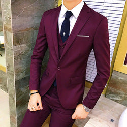 Men's casual suit Male groom coat men's suit men's suit three - piece setMen's evening dress