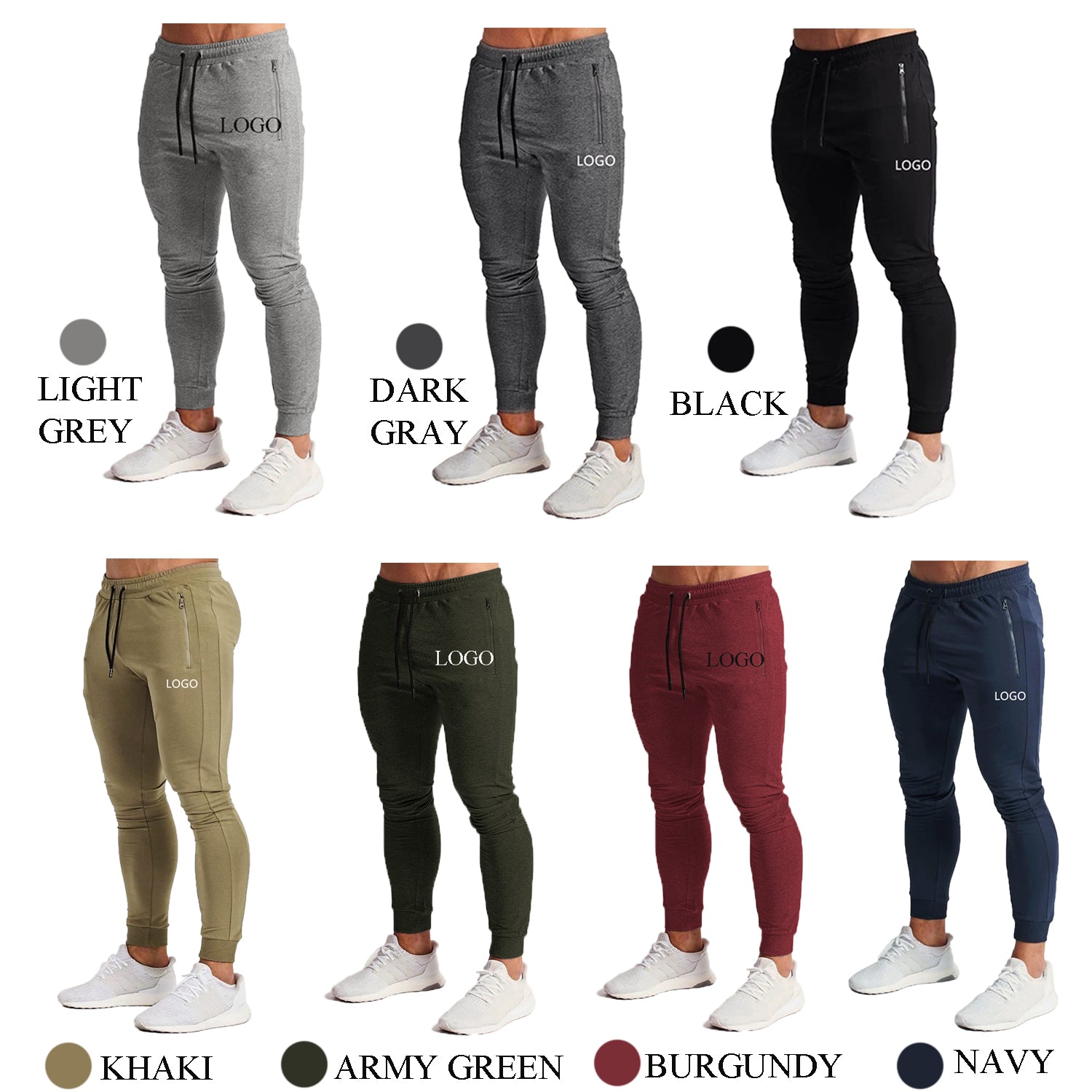 Wholesale Custom Blank Track Pants Slim Fit Zipper Mens Jogger Pants