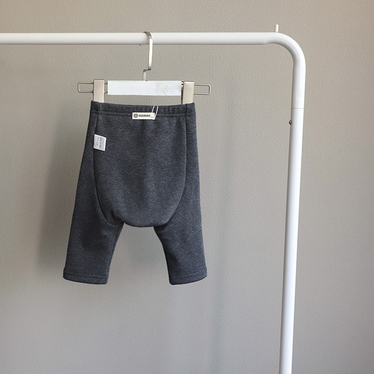 Spring Autumn Solid Color Cotton Child Baby Kids Unisex Sports Long Trousers Pants For Baby Boys Girls