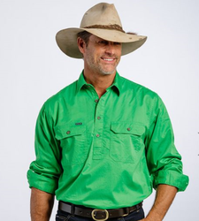 Men's Half Button 100 cotton work shirt workwear shirt