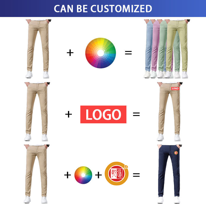OEM Streetstyle Wholesale Blank Office Khaki Mens Golf Pants Black Cotton Spandex Chino Casual Men Golf Trousers