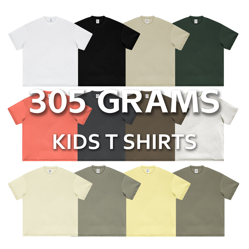 Children Short Sleeve T-Shirt Custom Logo Printing 100% Cotton Heavyweight Plain Blank Kids Baby Girl Boy T shirts